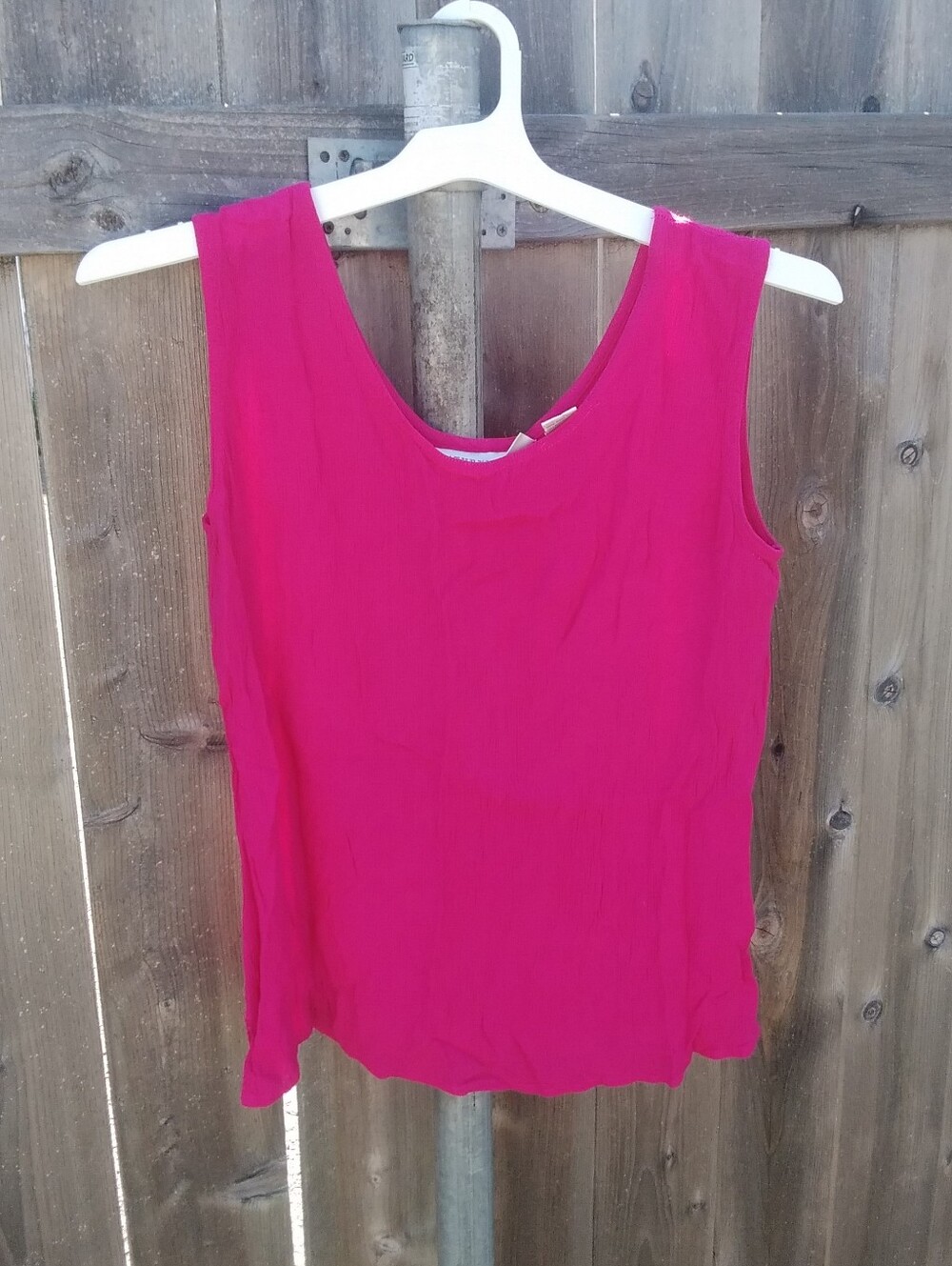 Kathryn Deene Vintage Top Pink Women's Sleeveless Scoop Neck Tank Shirt Fuchsia